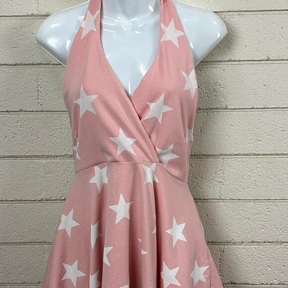 Wildfox Star Pink Halter Peplum Top size S - Picture 7 of 8